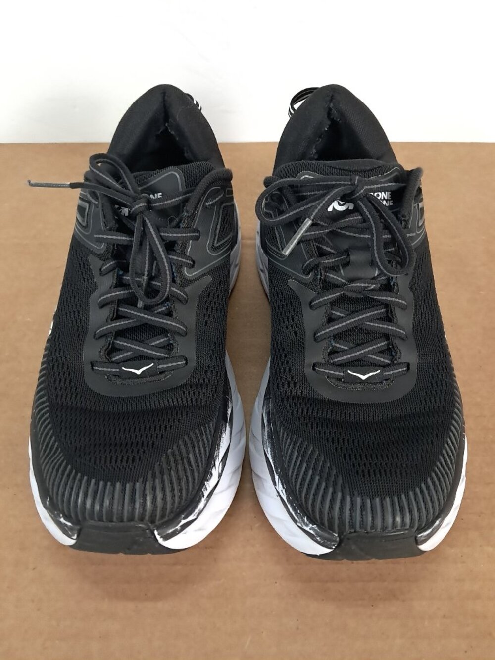 Hoka One One Bondi 7 Shoes Women Size 8 Black Sneakers Athletic 1110519 BWHT - Picture 6 of 16